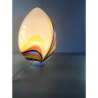  SimoEng White Egg with Multicolored Reeds Table Lamp by Simoeng