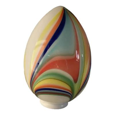  SimoEng White Egg with Multicolored Reeds Table Lamp by Simoeng