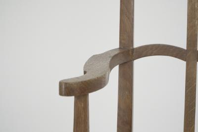  Sir Ambrose Heal Pair of Cotswold School Arts Crafts Oak Lattice Back Armchairs with rush Seats