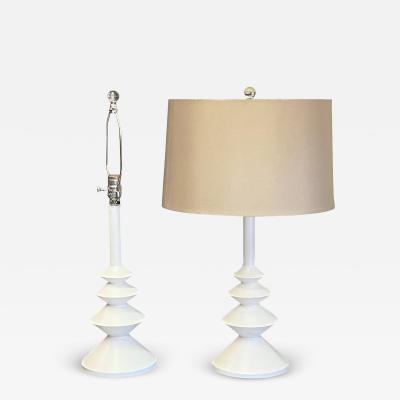  Sirmos Pair of French Style Table Lamps in the Style of Alberto and Diego Giacometti