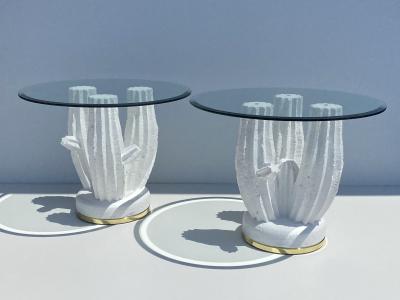 Sirmos Pair of Plaster Cactus Side End Tables