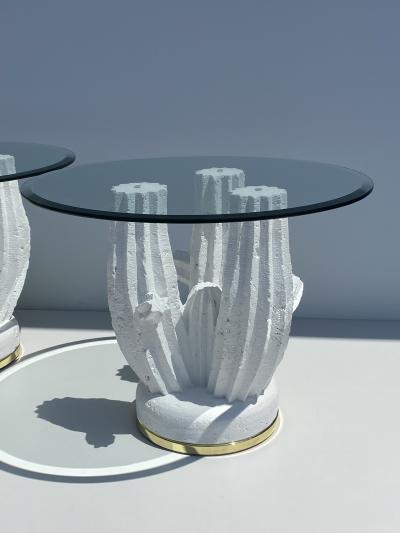 Sirmos Pair of Plaster Cactus Side End Tables