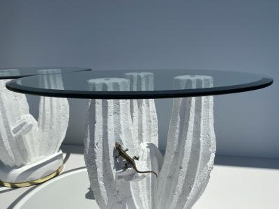Sirmos Pair of Plaster Cactus Side End Tables