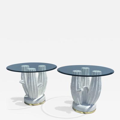  Sirmos Pair of Plaster Cactus Side End Tables