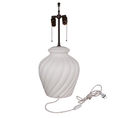  Sirmos Sirmos Pair of Elegant Ceramic Swirl Table Lamps 1970s