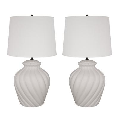  Sirmos Sirmos Pair of Elegant Ceramic Swirl Table Lamps 1970s