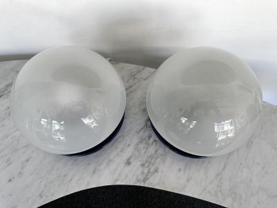  Sirrah Pair of Blue Metal and Glass Lamps by Vittorio Balli for Sirrah Italy 1970s