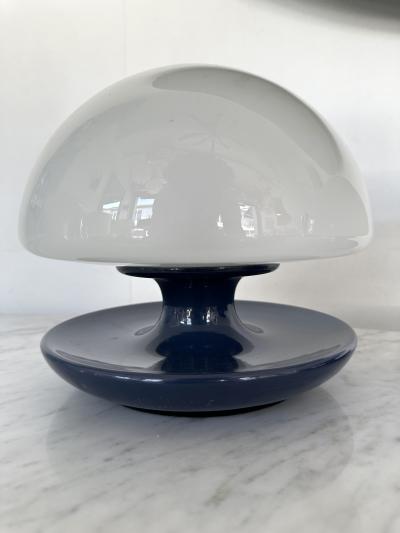  Sirrah Pair of Blue Metal and Glass Lamps by Vittorio Balli for Sirrah Italy 1970s