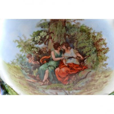  Sitzendorf Porcelain Manufactory 1901 Sitzendorf Porcelain Vase with Parrot Finial Germany