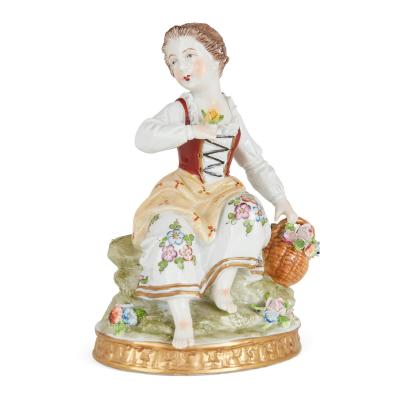 Sitzendorf Porcelain Manufactory Set of Sitzendorf porcelain figures of the four seasons