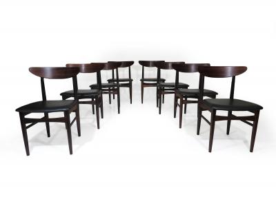  Skovby M belfabrik Eight E W Bach Danish Rosewood Dining Chairs