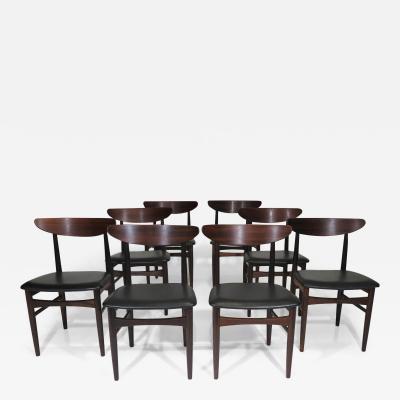  Skovby M belfabrik Eight E W Bach Danish Rosewood Dining Chairs