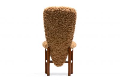  Skovby M belfabrik Set of 20 Danish Modern Tall Back Dining Chairs in New Camel Teddy Bear Fabric