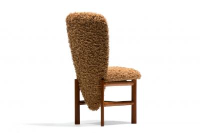  Skovby M belfabrik Set of 20 Danish Modern Tall Back Dining Chairs in New Camel Teddy Bear Fabric
