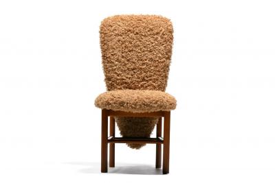  Skovby M belfabrik Set of 20 Danish Modern Tall Back Dining Chairs in New Camel Teddy Bear Fabric