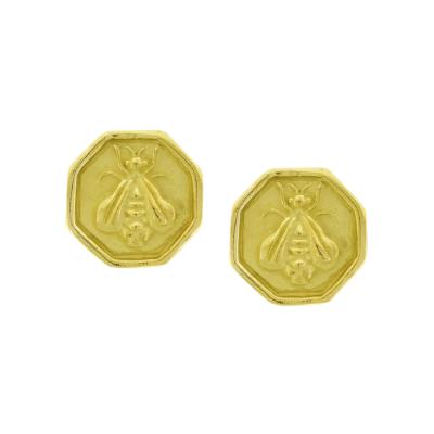  Slane Slane SLANE SLANE HONEYCOMB HEXAGON BEE CLIP ON EARRINGS