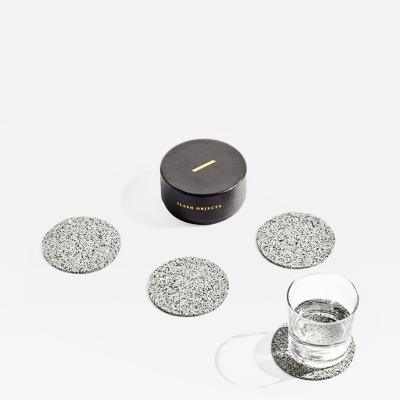  Slash Objects ROUND RUBBER COASTER SET IN GRIS
