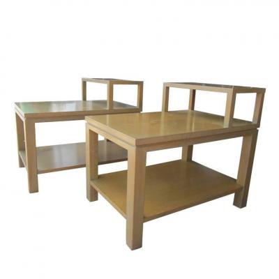  Sligh Lowry Furniture Co Set of Two Vintage Mid Century Sligh 1536 Parquet Top Step Tables