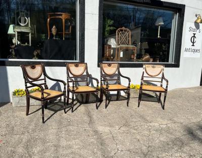  Smith Watson Set of 4 Smith Watson Regency Style Caned Armchairs