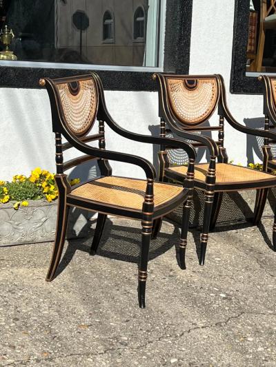  Smith Watson Set of 4 Smith Watson Regency Style Caned Armchairs