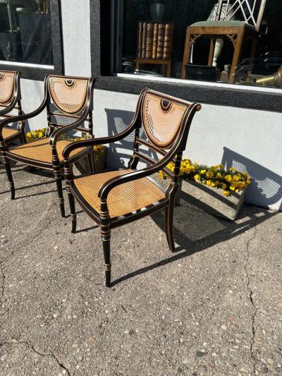  Smith Watson Set of 4 Smith Watson Regency Style Caned Armchairs