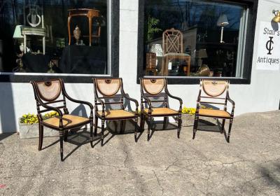  Smith Watson Set of 4 Smith Watson Regency Style Caned Armchairs