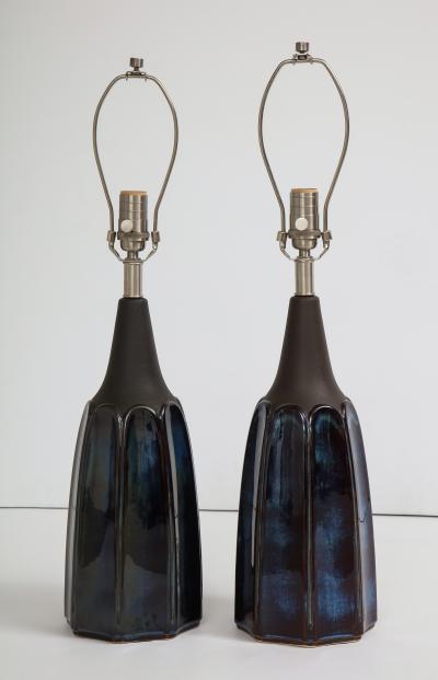  Soholm Pottery Soholm Danish Modern Midnight Blue Lamps