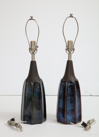  Soholm Pottery Soholm Danish Modern Midnight Blue Lamps