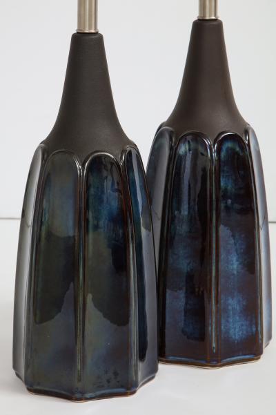  Soholm Pottery Soholm Danish Modern Midnight Blue Lamps