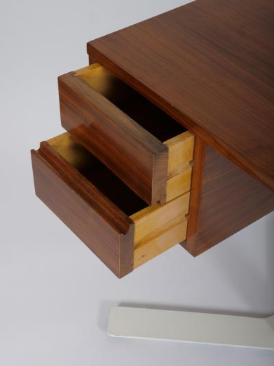  Sormani Minimalist Desk Produced by Sormani Cherry Wood and Metal c 1950