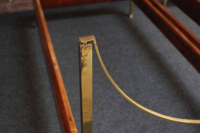  Sormani Pair of Vintage Italian Mahogany and Brass Beds by Carlo de Carli for Sormani