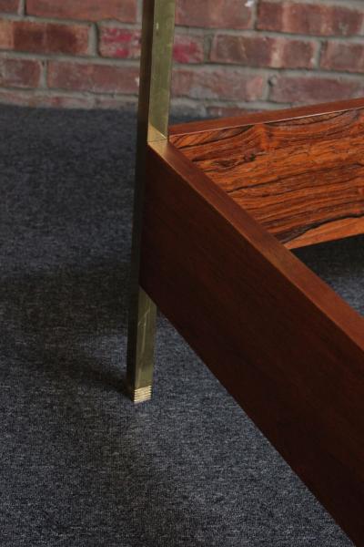  Sormani Pair of Vintage Italian Mahogany and Brass Beds by Carlo de Carli for Sormani