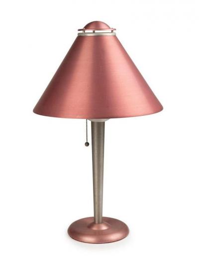  Soundrite Corp Art Deco Machine Age Spun Aluminum Lamp Pink Anodized Soundrite Corp 1930s