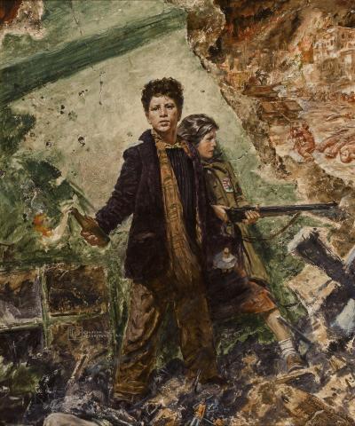  Spencer Douglass Crockwell Boy with Molotov Cocktail Russia Invades Germany 