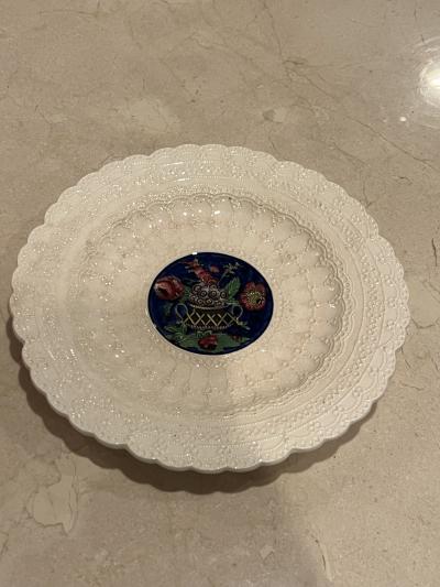  Spode ART DECO PLATE WITH BEAUTIFUL FLOWERS IN JARDINIERE CENTER BY SPODE