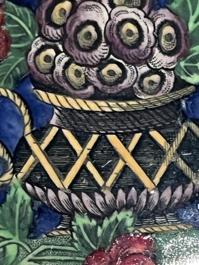  Spode ART DECO PLATE WITH BEAUTIFUL FLOWERS IN JARDINIERE CENTER BY SPODE