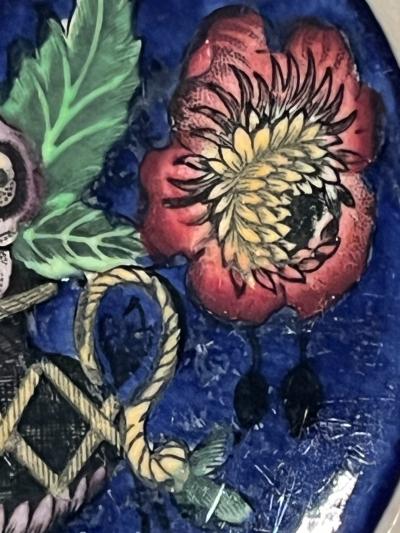  Spode ART DECO PLATE WITH BEAUTIFUL FLOWERS IN JARDINIERE CENTER BY SPODE