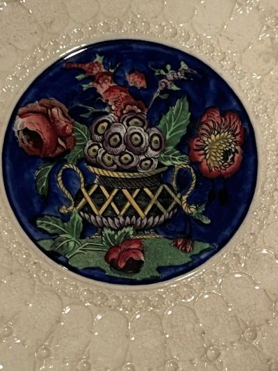  Spode ART DECO PLATE WITH BEAUTIFUL FLOWERS IN JARDINIERE CENTER BY SPODE
