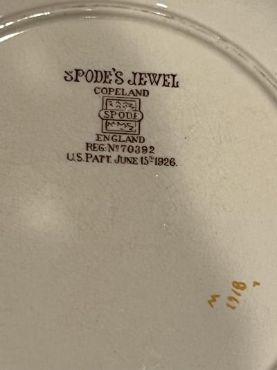  Spode ART DECO PLATE WITH BEAUTIFUL FLOWERS IN JARDINIERE CENTER BY SPODE