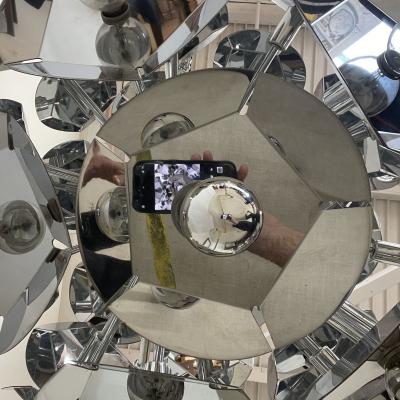  Sputnik Studio Large Italian Mid Century Modern Sputnik Style Flower Chandelier Round Chrome
