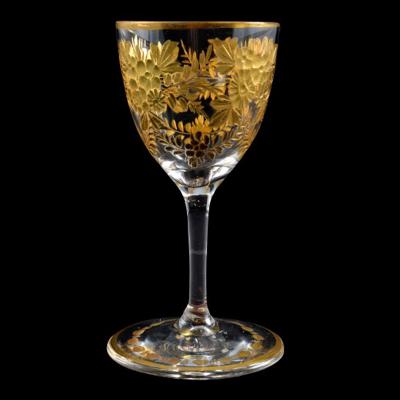  St Louis Crystal 1908 Antique French Saint Louis Crystal Gilded Liquor Cordial Glasses