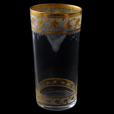  St Louis Crystal 1913 Saint Louis Crystal Thistle Six Water Glasses Gold Incrusted