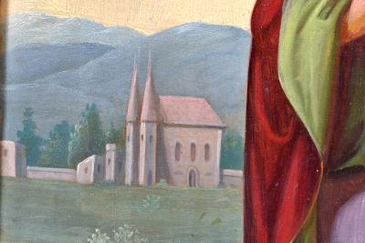  St Wolfgang of Regensburg Oil on Canvas German school 19th Century