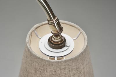  Stablet Tubular Metal and Brass Floor Lamp by Stablet France ca 1950s