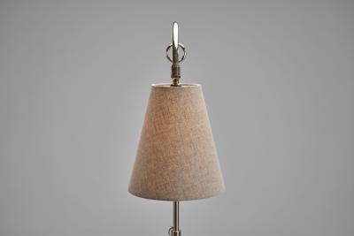 Stablet Tubular Metal and Brass Floor Lamp by Stablet France ca 1950s