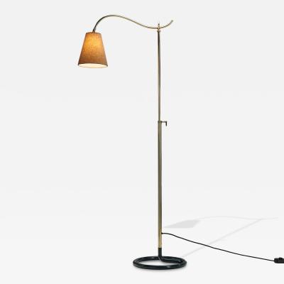  Stablet Tubular Metal and Brass Floor Lamp by Stablet France ca 1950s