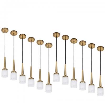  Staff Leuchten 1960s Staff Leuchten Glass and Brass Pendant