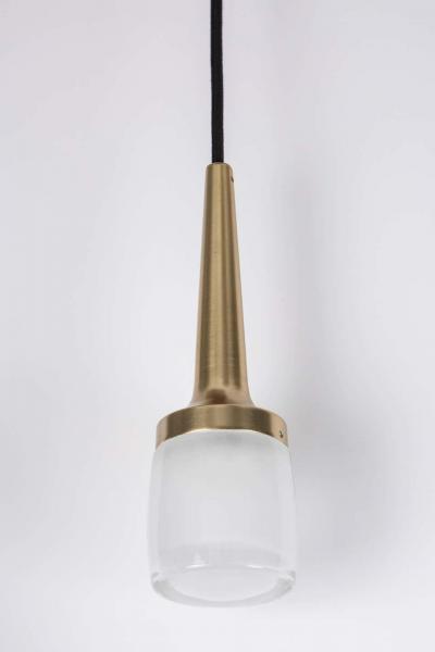  Staff Leuchten 1960s Staff Leuchten Glass and Brass Pendant