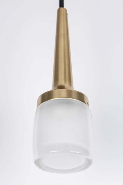  Staff Leuchten 1960s Staff Leuchten Glass and Brass Pendant