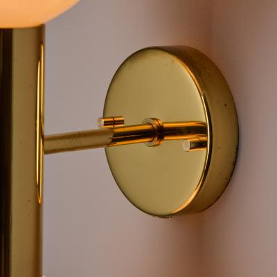  Staff Leuchten Pair of 1970s Motoko Ishii Opaline Glass Double Sconces for Staff Leuchten